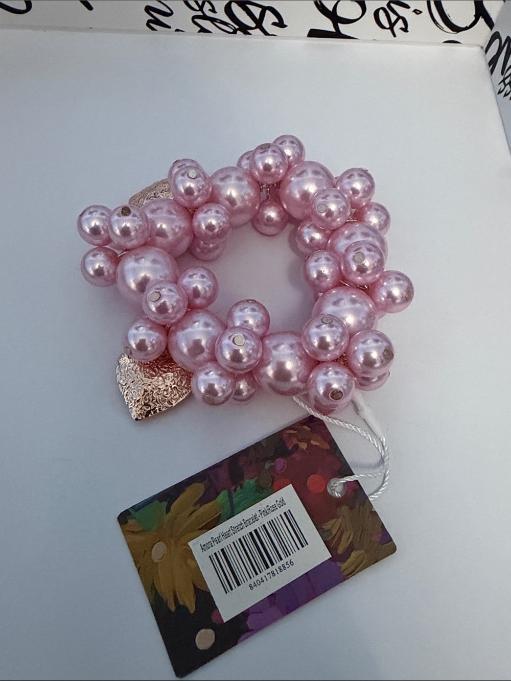 Sassy Jones Amora Pearl Heart Stretch Bracelet